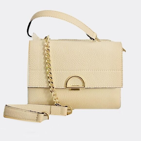 Isadora Itallian Handmade Handbags - Luxury Italian Leather Handmade Crossbody Handbag Isadora #3518 Color Latte NWT